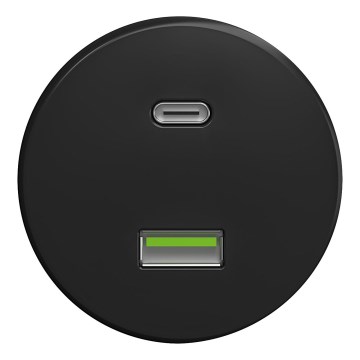 Kliklap - Retro USB lizdas A+C be rėmelio, juodas