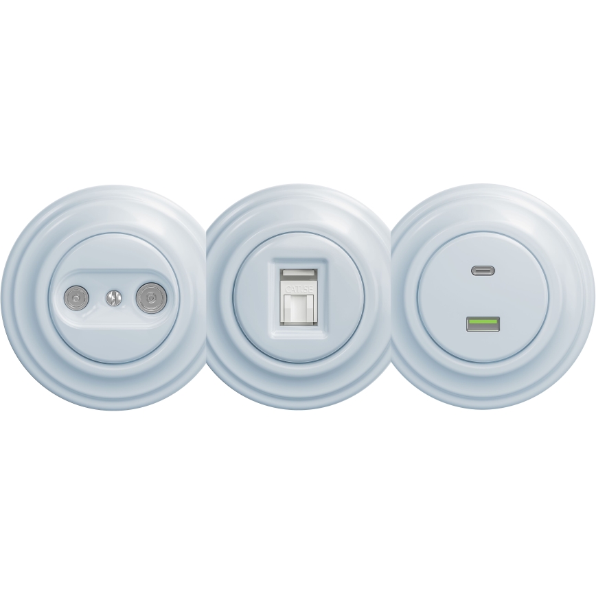 Kliklap - Retro USB lizdas A+C be rėmelio mėlynas