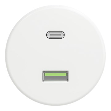 Kliklap - Retro USB lizdas A+C be rėmelio, sniego baltos spalvos