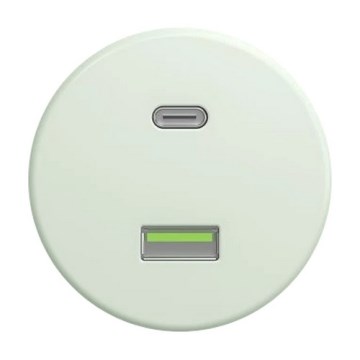 Kliklap - retro USB lizdas A+C be rėmo, mėtų žalios spalvos