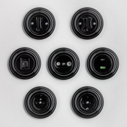 Kliklap - Retro USB lizdas A+C su juodu rėmeliu