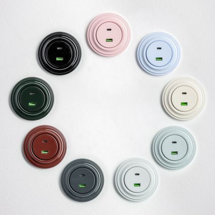 Kliklap - Retro USB lizdas A+C su juodu rėmeliu