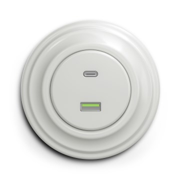 Kliklap - Retro USB lizdas A+C su rėmeliu, baltas