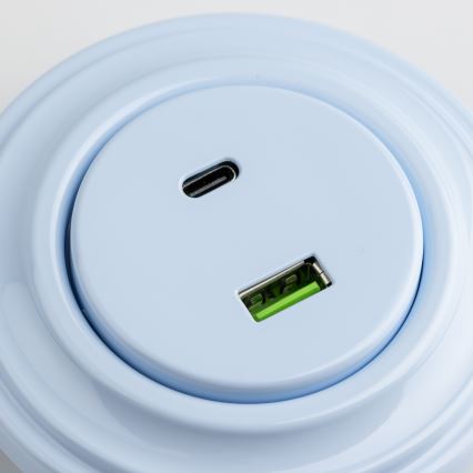 Kliklap - Retro USB lizdas A+C su rėmeliu mėlynas