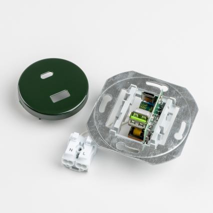 Kliklap - Retro USB lizdas A+C su rėmeliu, žalias