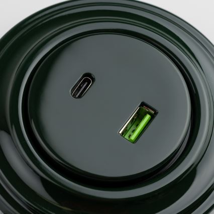 Kliklap - Retro USB lizdas A+C su rėmeliu, žalias