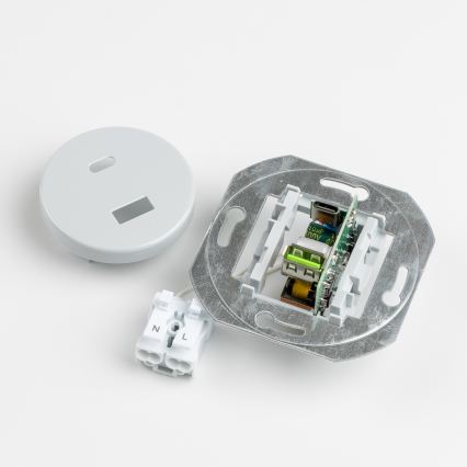 Kliklap - Retro USB rozetė A+C su pilku rėmeliu