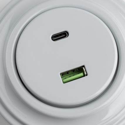 Kliklap - Retro USB rozetė A+C su pilku rėmeliu