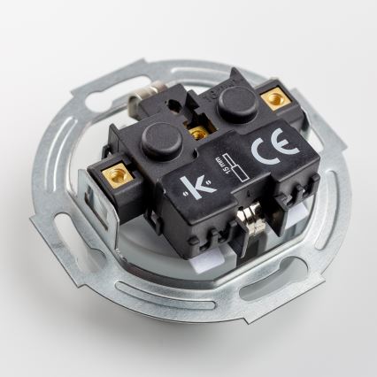 Kliklap - Retro vienpolinis jungiklis Nr. 1 ir SCHUKO 230V lizdas su pilku rėmeliu