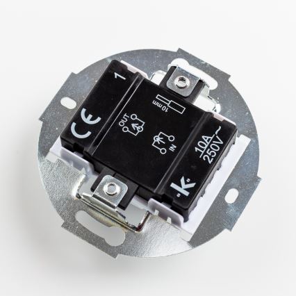 Kliklap - Retro vienpolinis jungiklis Nr. 1 ir SCHUKO 230V lizdas su pilku rėmeliu