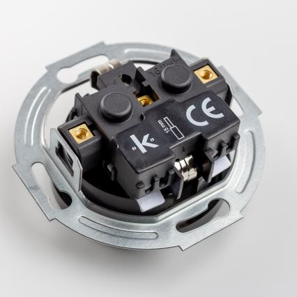 Kliklap - Retro vienpolinis jungiklis Nr. 1 ir SCHUKO 230V lizdas su rėmeliu juodas