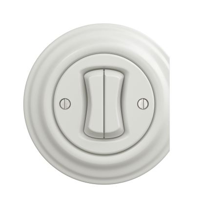 Kliklap - Vintažinis dvigubas laiptų jungiklis nr. 6+6 balta