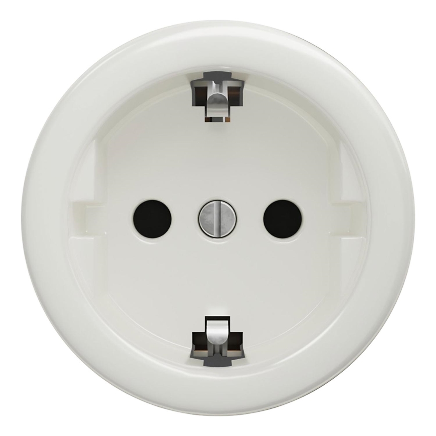 Kliklap - Vintažinis namų lizdas be rėmo SCHUKO 230V/16A balta