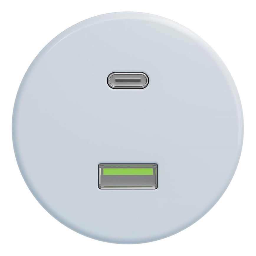 Kliklap - Vintažinis USB lizdas A+C be rėmo mėlyna