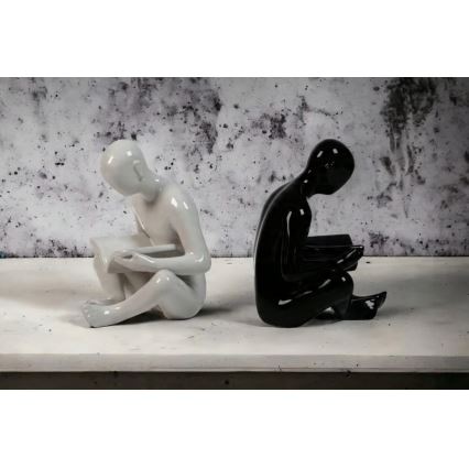 Knygų atrama 17,5x13x14 cm juoda/balta