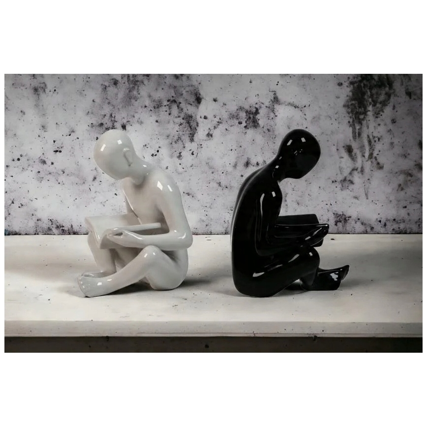 Knygų atrama 17,5x13x14 cm juoda/balta