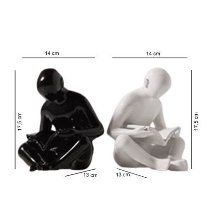 Knygų atrama 17,5x13x14 cm juoda/balta