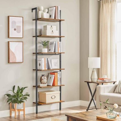 Knygų lentyna NAVARO ruda/juoda