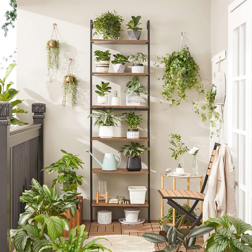 Knygų lentyna NAVARO ruda/juoda