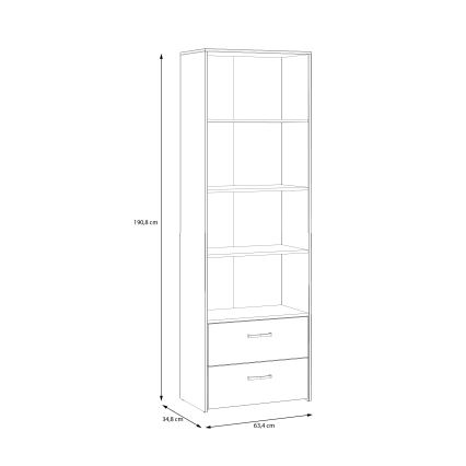 Knygų lentyna URO ąžuolas artisan/balta