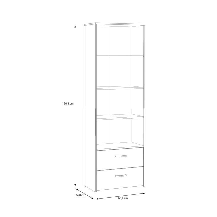 Knygų lentyna URO ąžuolas artisan/balta