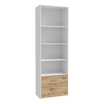 Knygų spinta URO, artisan ąžuolas/balta