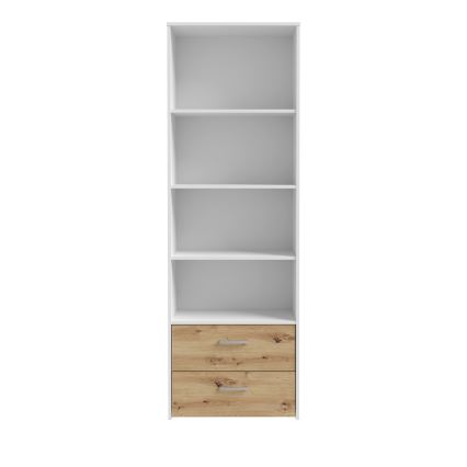 Knygų spinta URO, artisan ąžuolas/balta