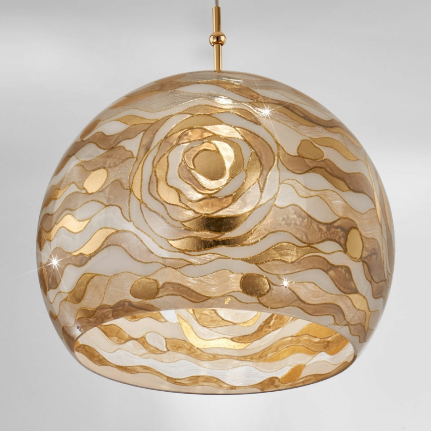 Kolarz 0392.31L.3.Aq.Ch - Pakabinamas sietynas LUNA 1xE27/60W/230V 24K auksas