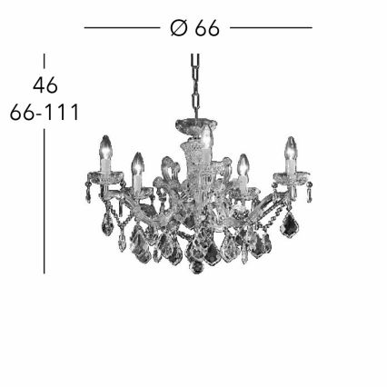 Kolarz 3149.85.3.KoT - Kristalinis sietynas ant grandinės MARIA LOUISE 5xE14/40W/230V 24K auksas