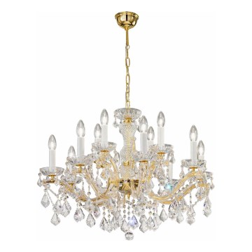 Kolarz 3149.88+4.3.KoT - Kristalinis sietynas ant grandinėlės MARIA LOUISE 12xE14/40W/230V 24K auksas