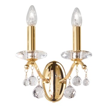 Kolarz 3234.62.3.KoT - Krištolinė sieninė lempa CARMEN 2xE14/60W/230V 24K aukso apdaila