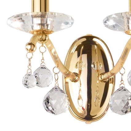 Kolarz 3234.62.3.KoT - Krištolinė sieninė lempa CARMEN 2xE14/60W/230V 24K aukso apdaila