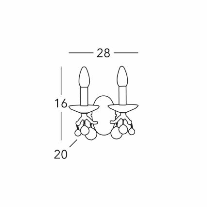 Kolarz 3234.62.3.KoT - Krištolinė sieninė lempa CARMEN 2xE14/60W/230V 24K aukso apdaila