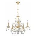 Kolarz 3234.85.3.KoT - Kristalinis sietynas ant grandinėlės CARMEN 5xE14/60W/230V 24K auksas