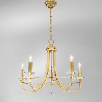 Kolarz 330.85.8C - Kristalinis sietynas ant grandinėlės IMPERIAL 5xE14/60W/230V auksinis