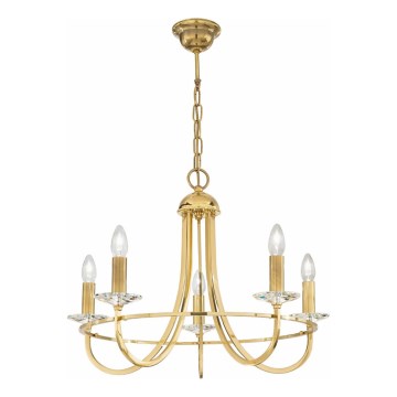 Kolarz 330.85.8C - Kristalinis sietynas ant grandinėlės IMPERIAL 5xE14/60W/230V auksinis