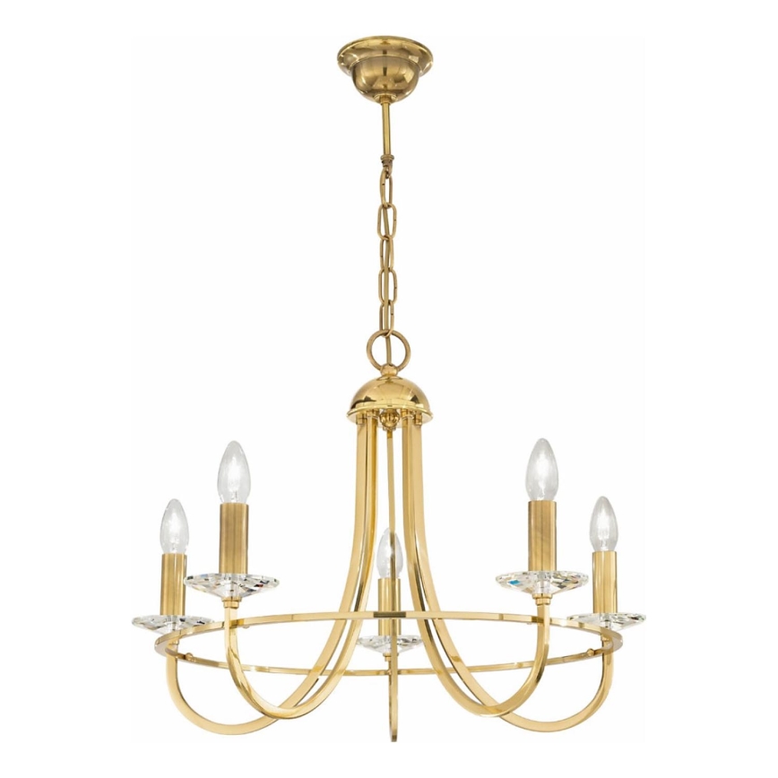 Kolarz 330.85.8C - Kristalinis sietynas ant grandinėlės IMPERIAL 5xE14/60W/230V auksinis