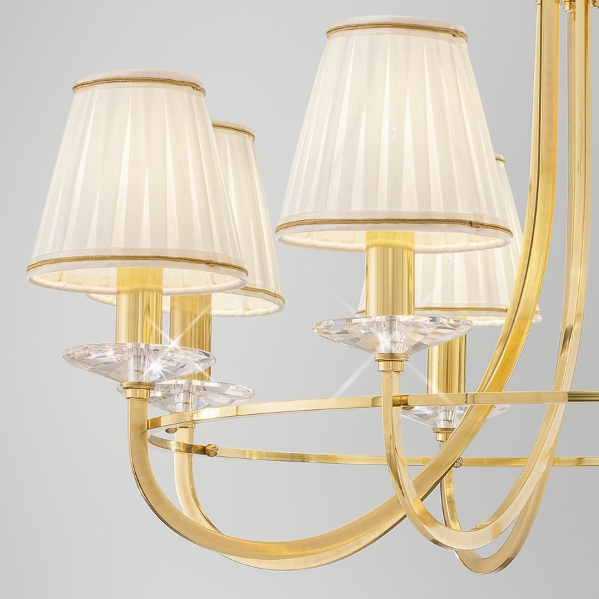 Kolarz 330.85.8C - Krištolinis sietynas ant grandinės IMPERIAL 5xE14/60W/230V auksas
