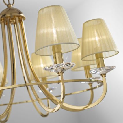 Kolarz 330.85.8C - Krištolinis sietynas ant grandinės IMPERIAL 5xE14/60W/230V auksas