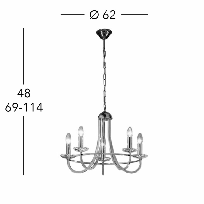 Kolarz 330.85.8C - Krištolinis sietynas ant grandinės IMPERIAL 5xE14/60W/230V auksas