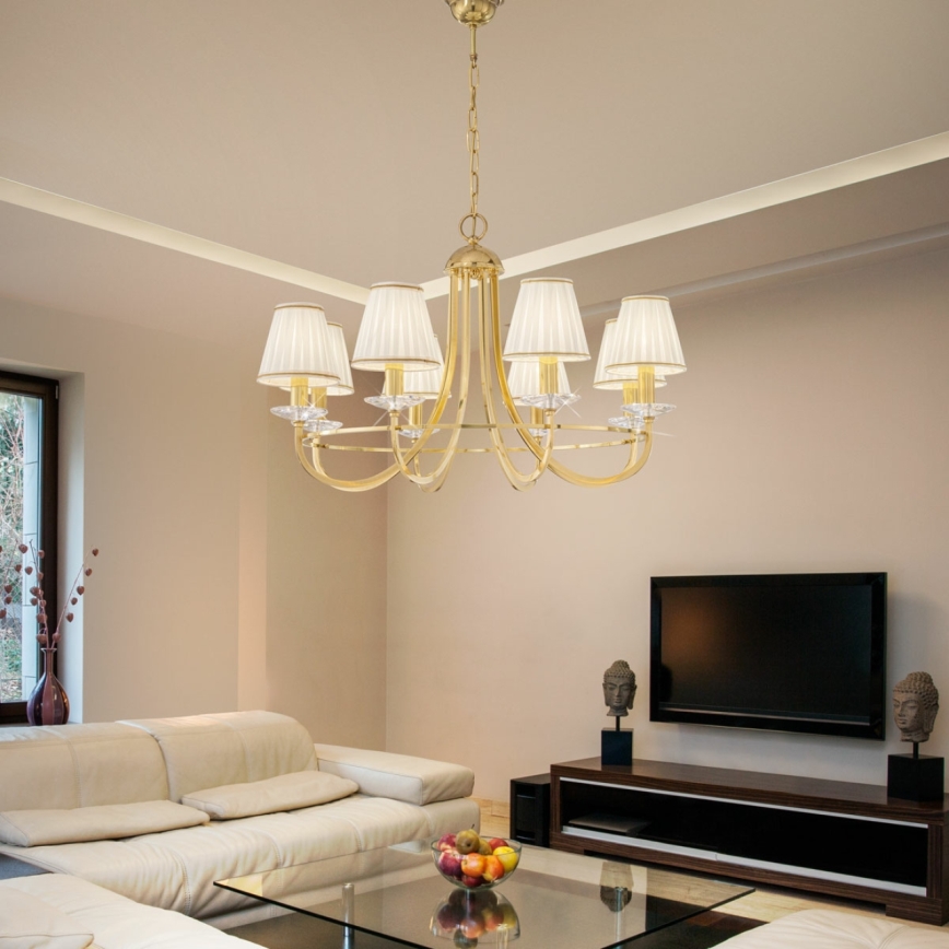 Kolarz 330.88.8C - Kristalinis sietynas ant grandinėlės IMPERIAL 8xE14/60W/230V auksinis