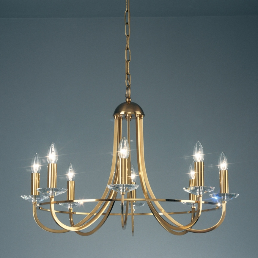 Kolarz 330.88.8C - Kristalinis sietynas ant grandinėlės IMPERIAL 8xE14/60W/230V auksinis