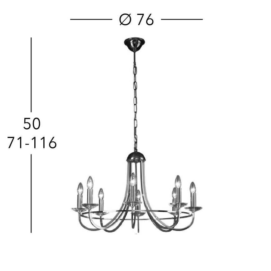 Kolarz 330.88.8C - Krištolinis sietynas ant grandinės IMPERIAL 8xE14/60W/230V auksas