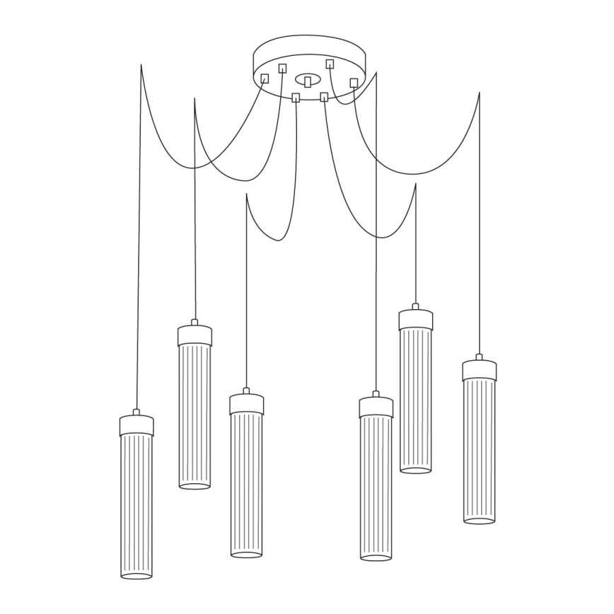 Kolarz 6009.30630 - Pakabinamas šviestuvas ant vielos RAGGIO 6xE14/25W/230V voratinklis 24K auksas