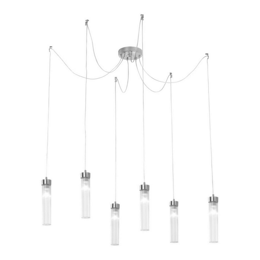 Kolarz 6009.30650 - Pakabinamas sietynas RAGGIO 6xE14/25W/230V voras sidabras