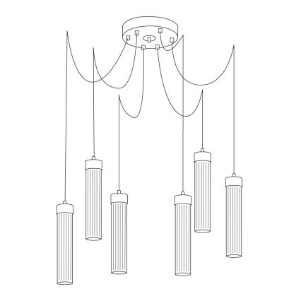 Kolarz 6009.30650 - Pakabinamas sietynas RAGGIO 6xE14/25W/230V voras sidabras
