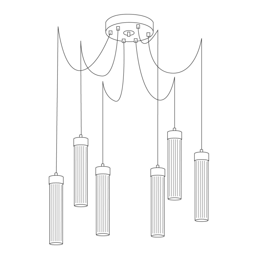Kolarz 6009.30650 - Pakabinamas sietynas RAGGIO 6xE14/25W/230V voras sidabras