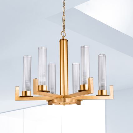 Kolarz 6009.80630 - Pakabinamas sietynas ant grandinės RAGGIO 6xE14/25W/230V 24K auksas