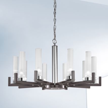 Kolarz 6009.81060 - Pakabinamas šviestuvas ant grandinėlės RAGGIO 10xE14/25W/230V matinis chromas