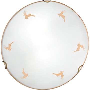 Kolarz 731.11.4.150 - Sieninis šviestuvas NONNA 1xE27/60W/230V, skersmuo 30 cm, su elnių motyvu, rožinio aukso spalva